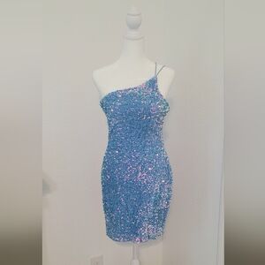 Sparkling Blue Sequin Dress